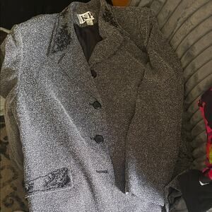 Gorgeous Vintage Charcoal and Black Textured Blazer